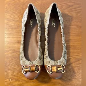 Gucci flats Canvas Monogram GG Napa Charlotte Ballet